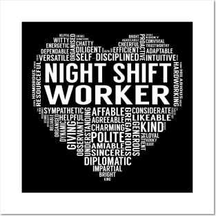 Night Shift Worker Heart Posters and Art